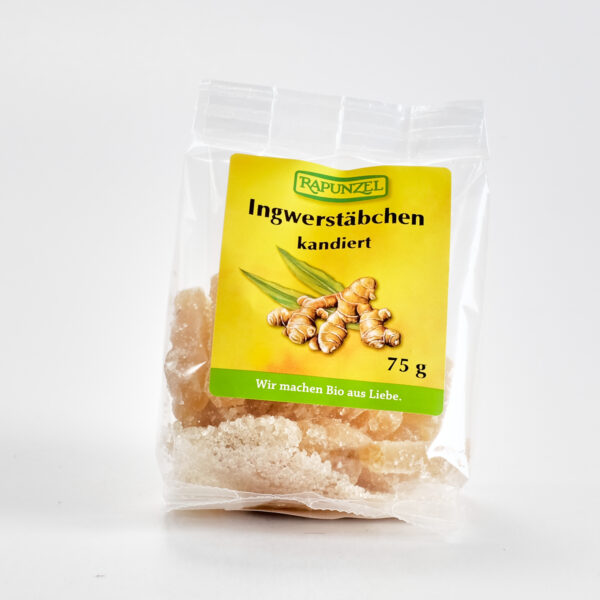 Suhkrustatud ingveripulgad 75g Rapunzel